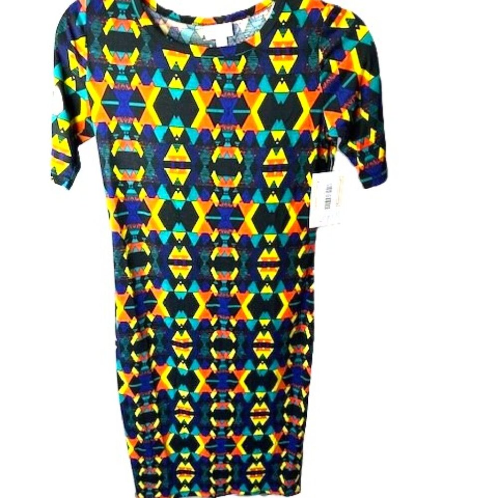 LuLaRoe Julia XS Pencil Sheath Dress Aztec Tribal Southwestern Geometric